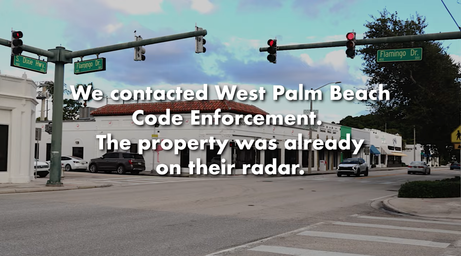 County Commissioner Gregg Weiss shaking hands with constituent Mary Allen, intersection of Dixie Hwy and Flamingo Rd in West Palm Beach, FL